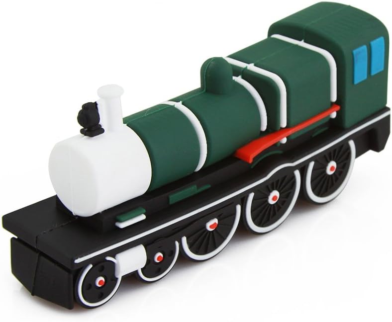 CHUYI Rubber Train Shape 64GB USB 2.0 Flash Drive Cartoon Pen Drive Memory Stick Cute Thumb Drive Jump Drive Gift (Green)