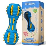 Ruffoo GnawBell Dog Squeaky Chew Toy for Heavy Chewers, Durable Dual-Layer Design, Interactive Natural Rubber Dog Toy for Medium & Large Breeds
