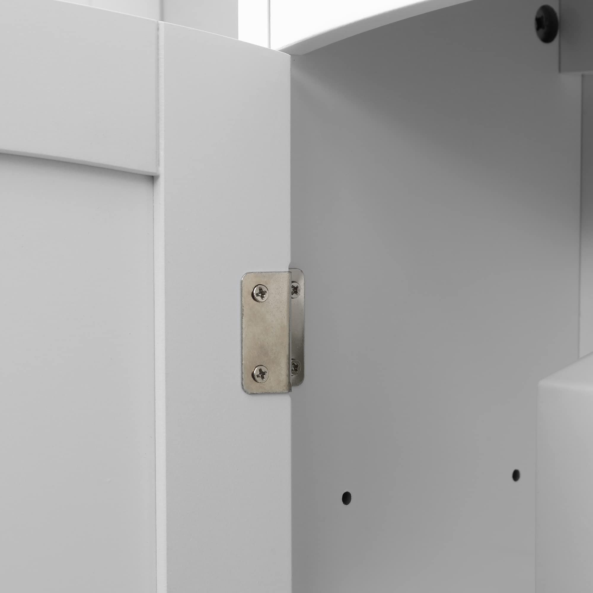 kleankin Meuble WC Suspendu Armoire à Pharmacie Murale Armoire Salle de Bain Rangement avec Porte et étagère réglable - 41 x 18,5 x 52 cm - MDF - Blanc