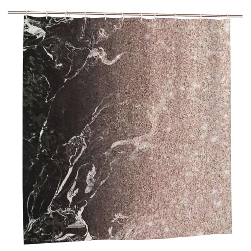 Rideau de douche polyester or rose 183x183 avec œillets antirouille et boutons-pression - 2