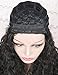 Layered Long Curly Half Synthetic Wig for Women Black Hair Replacement Wigs 22 Inch 1B Color