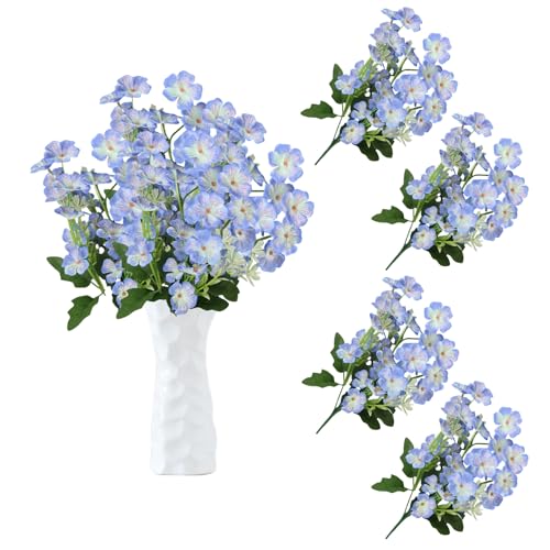 astylishome Tall Artificial Flowers 100 Pcs with Long Stem Fake Violets Plant Faux Flower for Home Garden Wedding Party Table Decoration Realistic Appearance Dark Blue 0416
