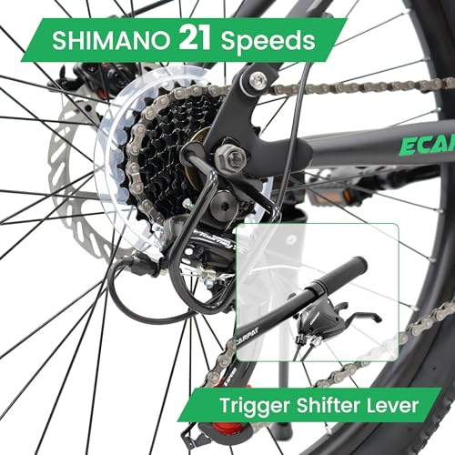 Image of Ecarpat 24 /26 /27.5 Inch Mountain Bike, Full /Front Suspension Mens Boys Mountain Bike with 21 Speed Steel Frame and Dual Disc Brakes, Adult Sport Bicycle for Trail City Road, Gift Choice