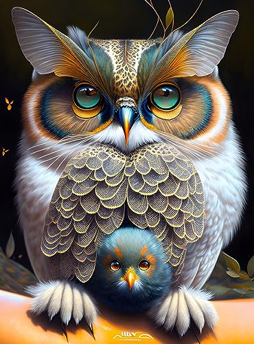 Poster hibou 58 x 90 cm pour déco salon et chambre enfant cocooning