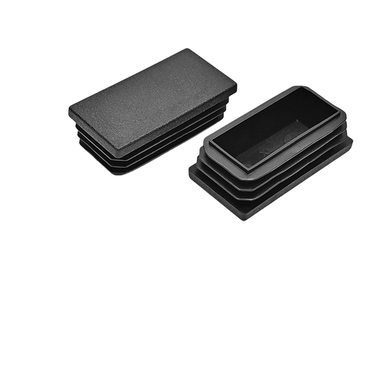 12Pcs Black Rectangle Blanking End Caps Tubing End Cap Insert Blanking Stopper Pipe Tube Cap