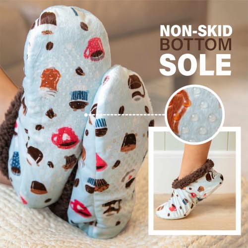 Image of Lazy One Fuzzy Slipper Socks for Women, Fleece House Slippers, Indoor Socks