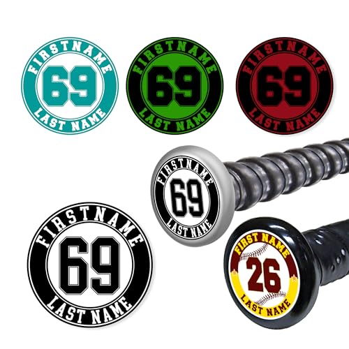 Custom Player Name Number for Baseball Bat Knob Personalized Baseball Softball Bats Helmet Decal...