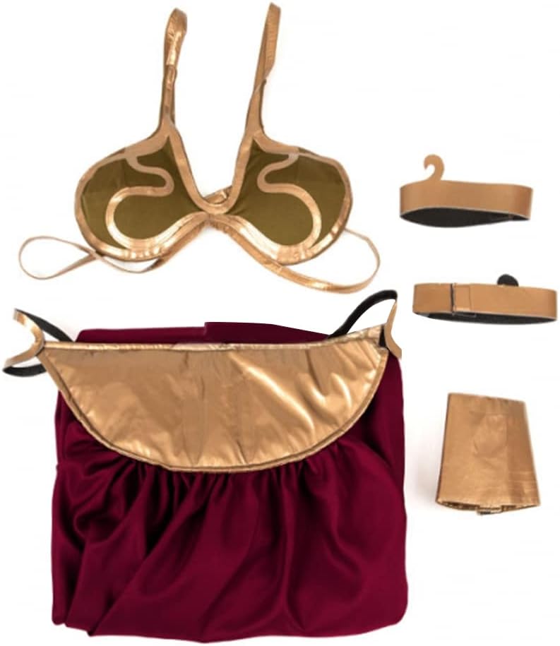 RoleplayCos Princess Slave Leia Costume Dress Leia Gold Bikini Costume Women's Sexy Lingerie Arabia Belly Dancer Costume