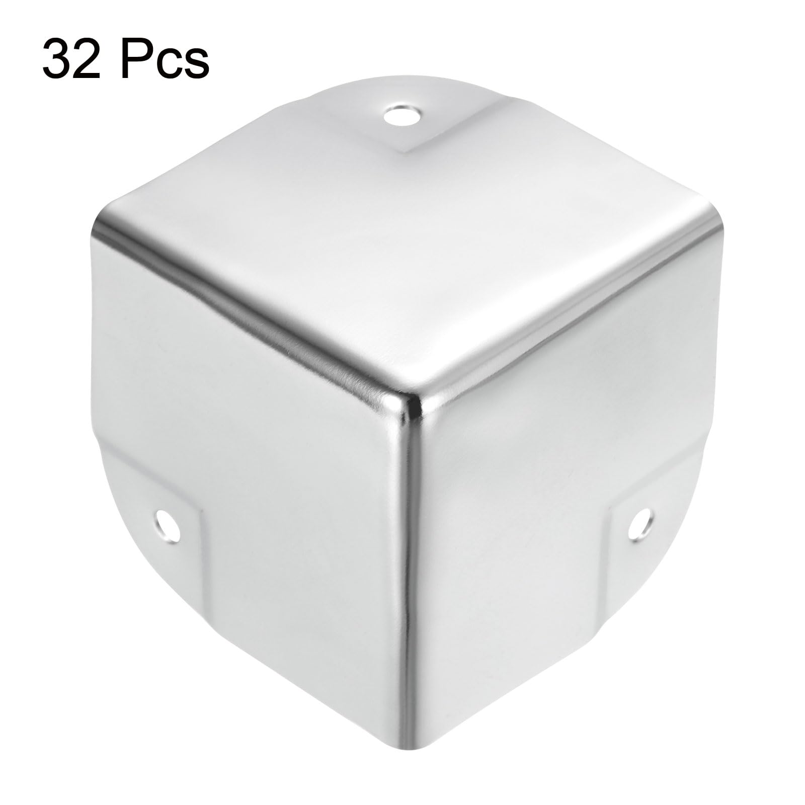 QUARKZMAN Metal Caja Esquina Protectores Caja Borde Guardia Protector 50 x 50 x 50mm Plateado Tono 32uds para Mesa Esquinas y Escritorio Esquinas