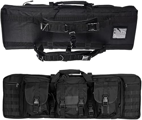 Lancer Tactical 600 Denier poliéster doble carabina suave caso accesorios bolsas MOLLE Webbing secundario arma compartimiento rápido desmontar