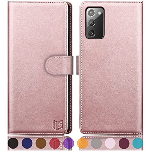Étui Samsung Note 20 portefeuille SUANPOT chic or rose haute qualité