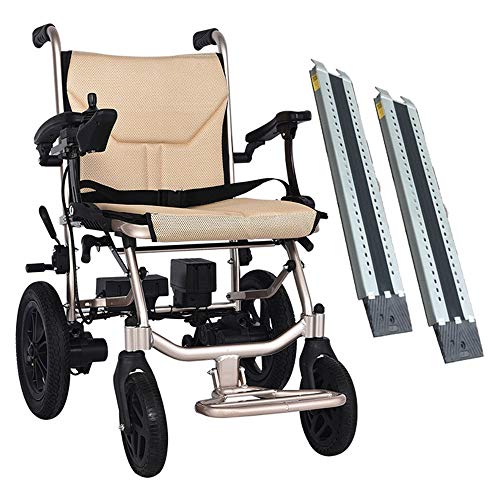 ASDFGHJKL Plegable sillas de Ruedas,Silla De Ruedas Eléctrica, 17 Pulgadas De Ancho...