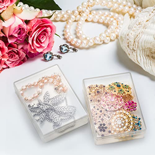 Tebery 24 Pack Blank Playing Card Case Clear Card Deck Box Snaps Closed, Empty Plastic Storage Box C