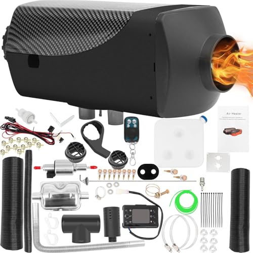 HALOYWB Calentador de Aire diésel de 12 V, Calentador de estacionamiento diésel con Pantalla LCD y Control Remoto para automóviles, Camiones, garajes, Botes, vehículos recreativos y remolques (Negro)