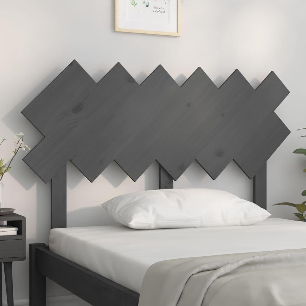 Testiera per Letto Grigia 122,5x3x80,5cm Legno Massello di Pino Spalliera Letto Una Piazza E Mezza Testiera Letto Matrimoniale Testiera Letto Una Piazza E Mezza per Camera Degli Ospiti