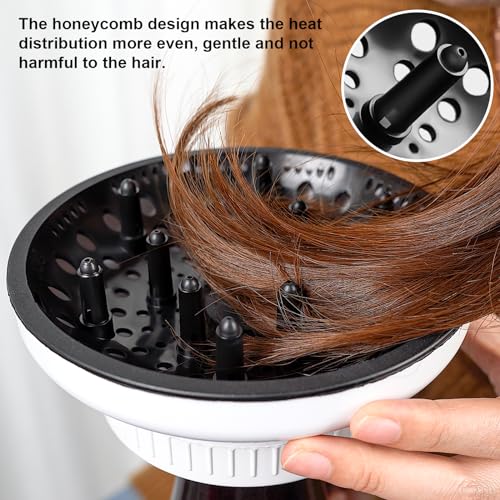 BESTTRENDY Hair Dryer Diffuser for Curly and Wavy Hair: Fits 1.4 to 2.4-Inch Dryers, Professional Honeycomb Design, Black