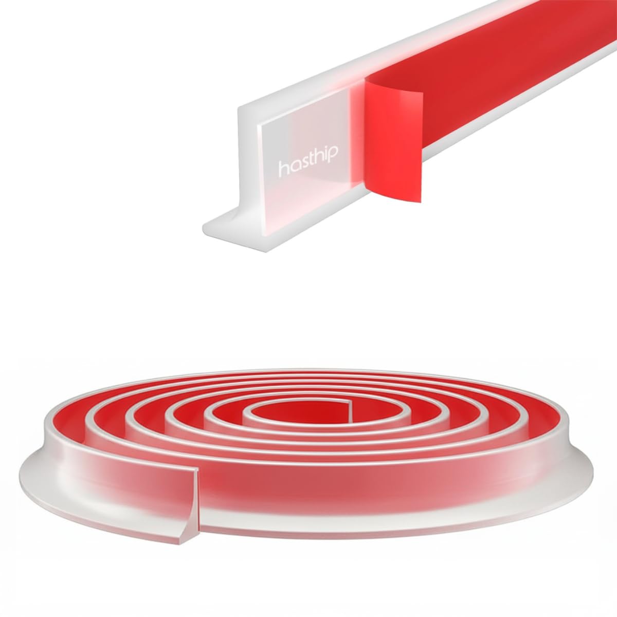 HASTHIP® 1M/39inch Silicone Water Stopper for Kitchen Slab - Self-Adhesive Shower Waterproof Blocking Dam Barrier Tape for Kitchen Countertop Corner Strip, Transparent-image-15
