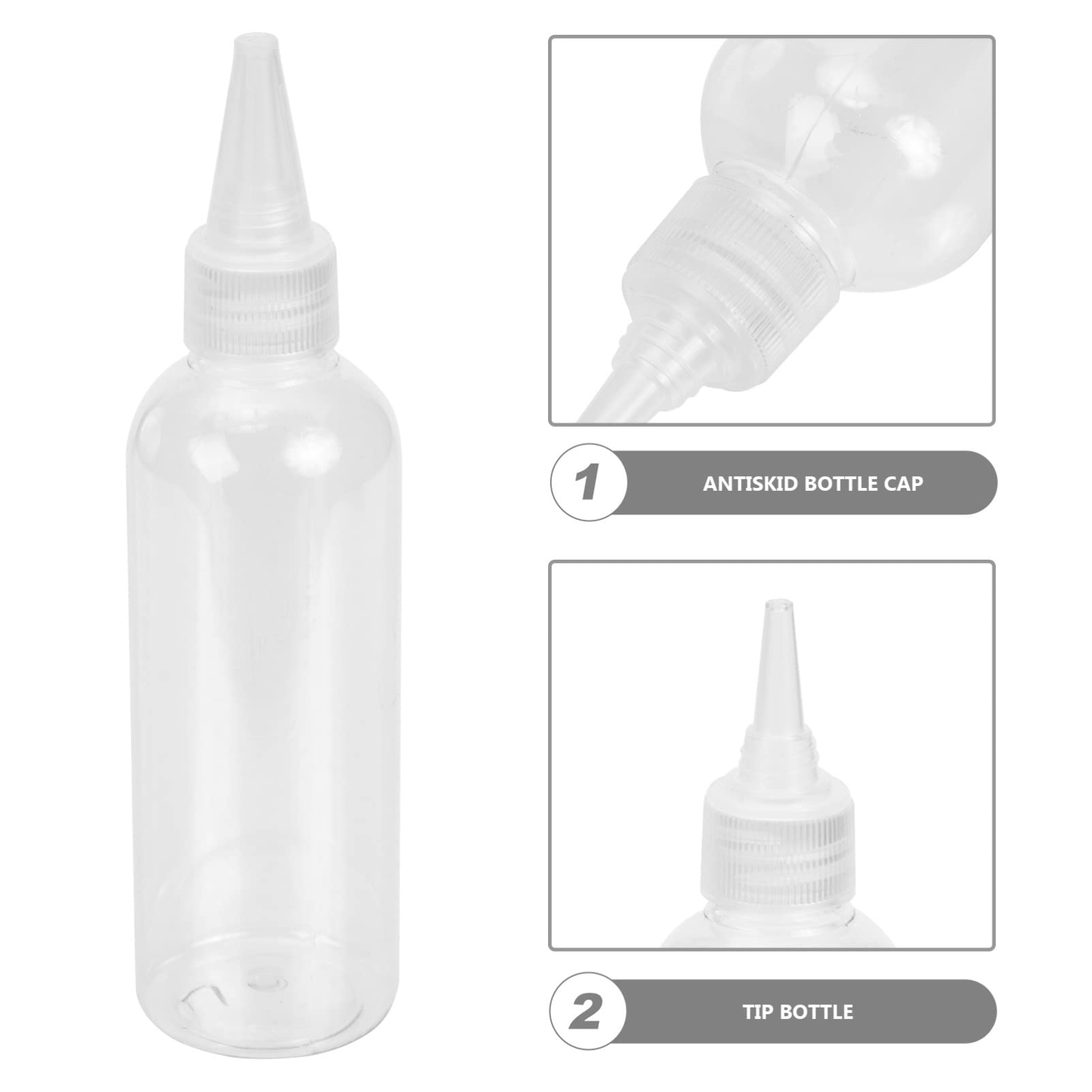 Flacone Applicatore a Punta 100ml Pe per Tinta Chioma, 30 Pezzi