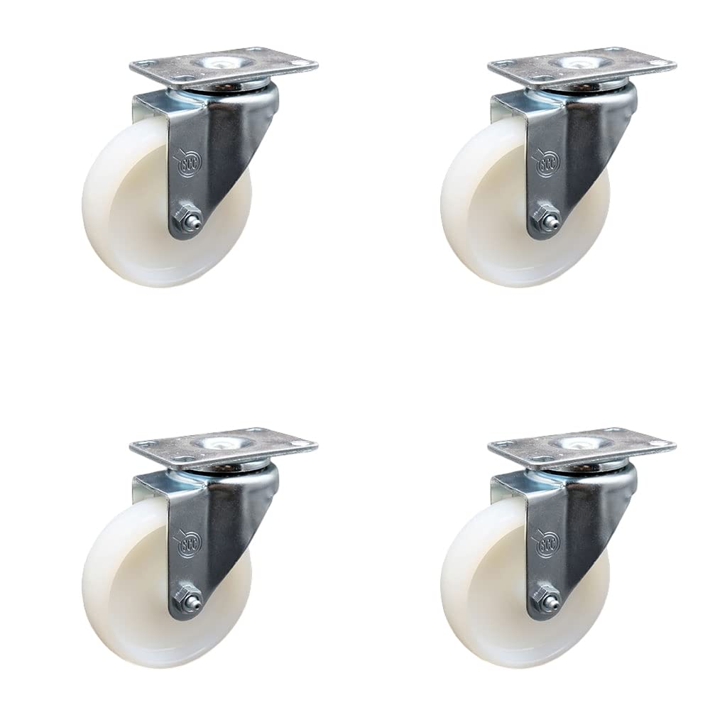 Service Caster Brand Replacement Set for Maksiwa Casters - Swivel Top Plate Casters with 4 Inch Nylon Wheel -Includes 4 Swivel-Fits Maksiwa CBC.P Platinum Automatic Edgebander-1200 lbs. Total Capacity