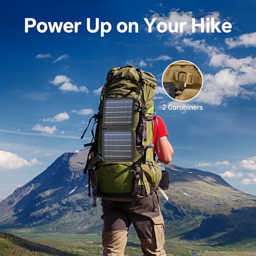 Image of Portable Solar Panel 10W,Waterproof IP65 Foldable Solar Charger Small & Lightweight With Dual USB Outputs(5V /2A Max),Compatible With iPhone,iPad,Samsung For Outdoor Hiking Camping Backpacking