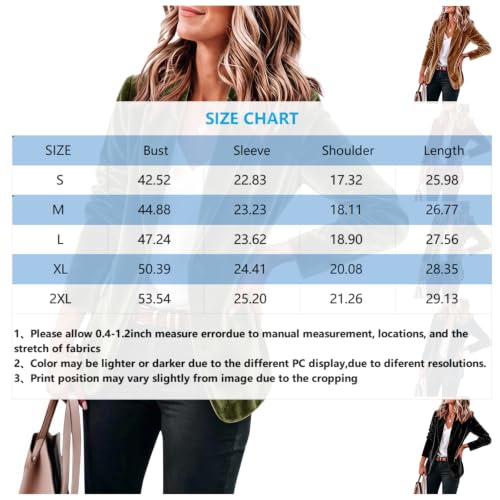 Velvet Blazer Women Business Casual Open Front Work Office Suit Jackets - image 4