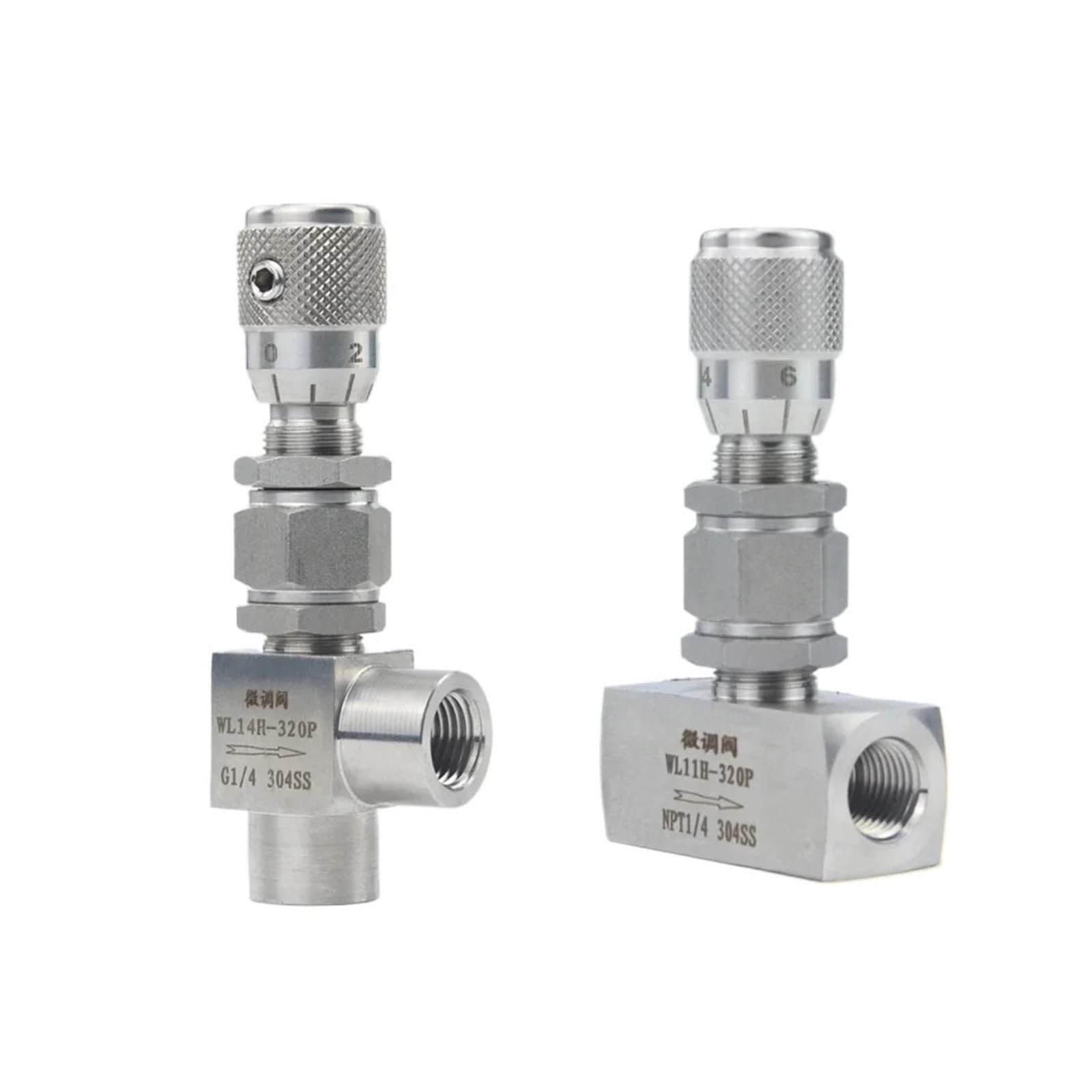 Válvula de aguja recta Válvula de aguja acero inoxidable 1/8", 1/4", 3/8" NPT, 1/2", micromedición, reguladora caudal, controlador for agua, gasóleo(3/8",G THREAD_PRECISION_ELBOW 90)