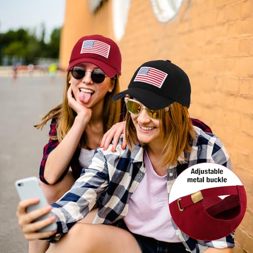 Image of Tarpop 6 Pcs American Flag Baseball Cap 250th Anniversary Tactical American Flag Hats Adjustable Washed Us Cap for Women Men