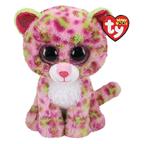 Ty - Beanie Boo's - Peluche Lainey le Léopard, TY36476, Rose / Vert, 23 cm