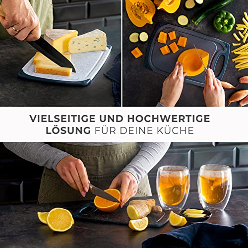 Exitoso Frühstücksbrettchen 6er Set mit Saftrille & Griff aus Kunststoff | Rutschfestes & spülmaschinenfestes Schneidebrett… – Ansicht 8