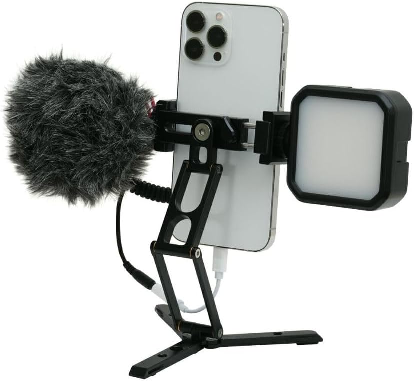 King FSS-STD 829108 Folding Smartphone Stand, Foldable, Arca-Swiss Compatible, Clip Type, Includes 2 Accessories Shoes