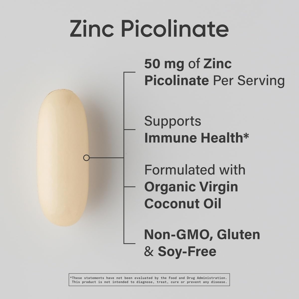 Sports Research® Zinc Picolinate 50mg w/Organic Coconut Oil, 120 Softgels — Amazon image 2