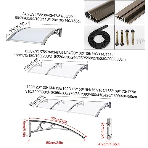 Auvent de terrasse durable contre les intempéries 61 x 310 cm - 8