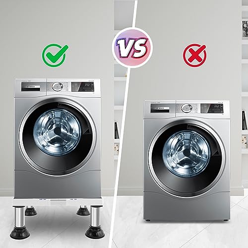 Nefish Mini Fridge Stand with 4 Strong Feet Height 7"-8.4" Adjustable Washer and Dryer Stand Heavy Duty Laundry Pedestal Washing Machine Stand Base Universal Platform for Home Appliance - Thumbnail 5