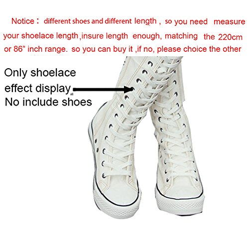 Lihuamao Pure Cotton White Shoelaces 39'' 43'' 47" 51'' 55'' 86'' Inch Length Brown Black 8Mm Width For Sport Canvas Shoes (47Inch/120Cm, White) #TOP4