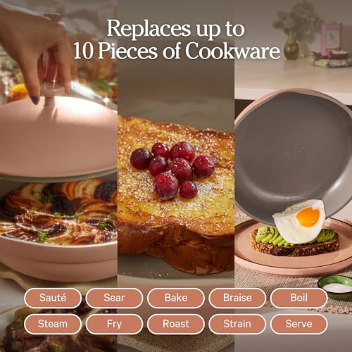 Image of Our Place Always Pan 2.0 | 10.5 inch Ceramic Pan with Modular Lid, Steamer Basket & Spatula | Patented 10-in-1 Nonstick, Non-Toxic Cookware Made Without PFAS | Induction & Oven-Safe up to 450F | Spice