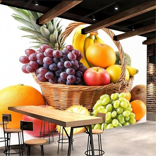 Papier peint panoramique fruit 300x210 cm mural intissé grand format pour salon