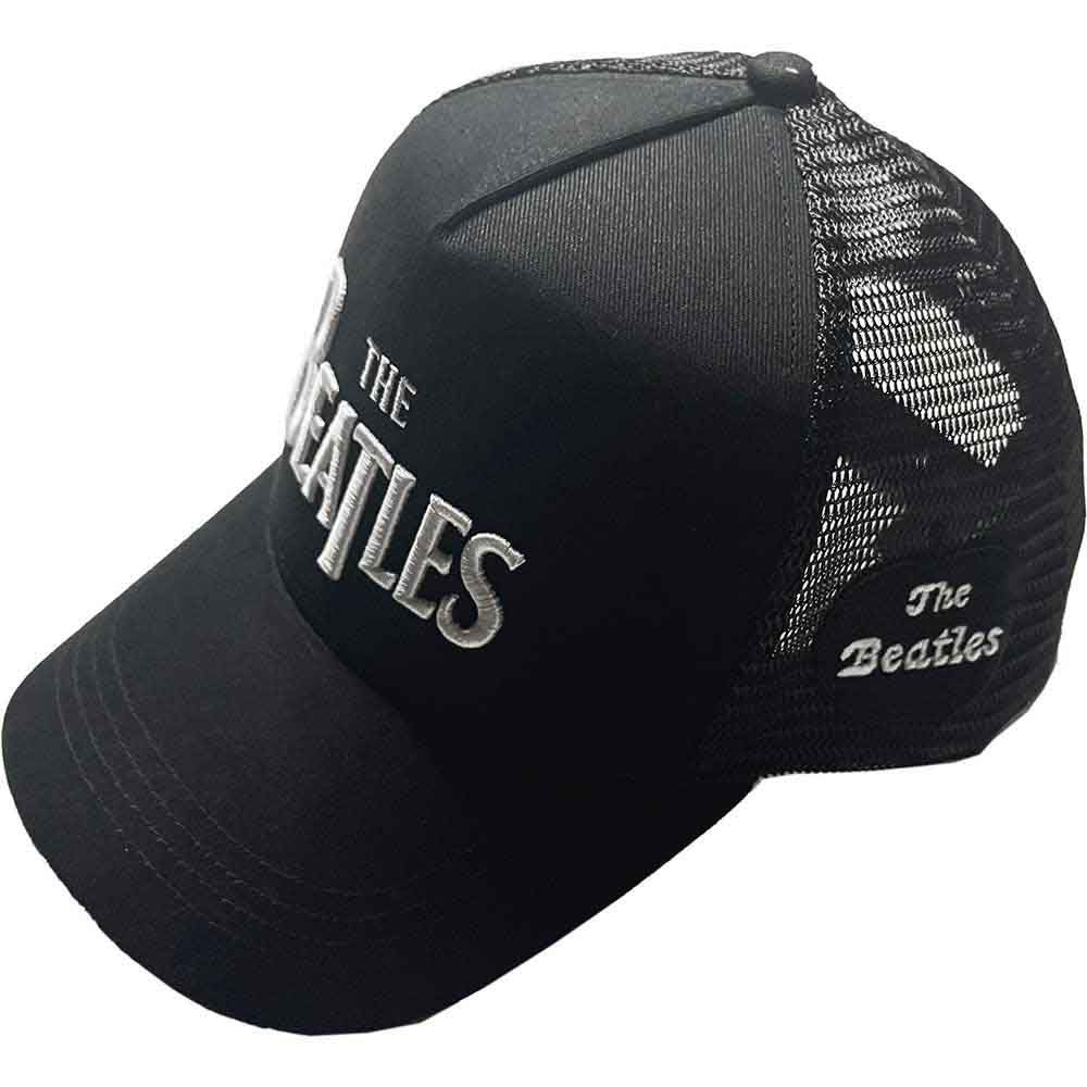 The Beatles Men's Black Baseball Cap Drop T Band Logo And Apple Official Trucker One Size
