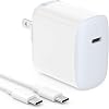 30W USB C Fast Charger for iPad Pro 12.9, 11 inch 202120202018, iPad Air 4th5th, Mini 6, MacBook Air 13 inch, 12 inch, Google Pixel 6, Type C Thunderbolt 3 Power Adapter, 6.6ft USB C to C Cord
