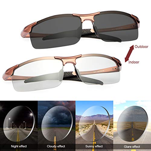 Image of MIRYEA Polarized Photochromic Driving z87 Sunglasses for Men Day Night Safety Glasses