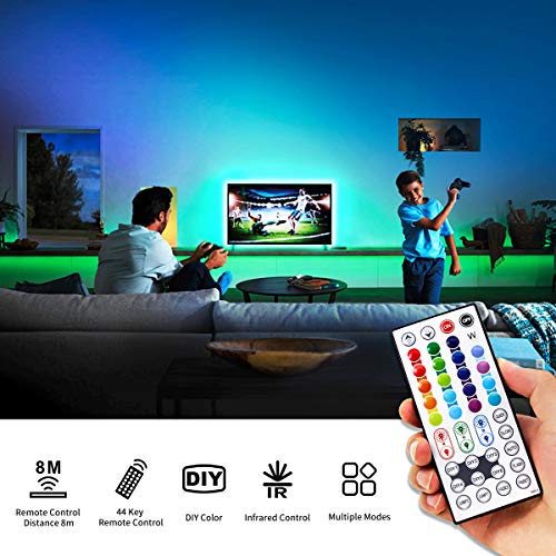 MYPLUS 32.8ft Led Rope Light, LED Strip Lights for Bedroom Color Changing with 44 Keys Remote, Room Decor Strip Light for Room, Party, Festival