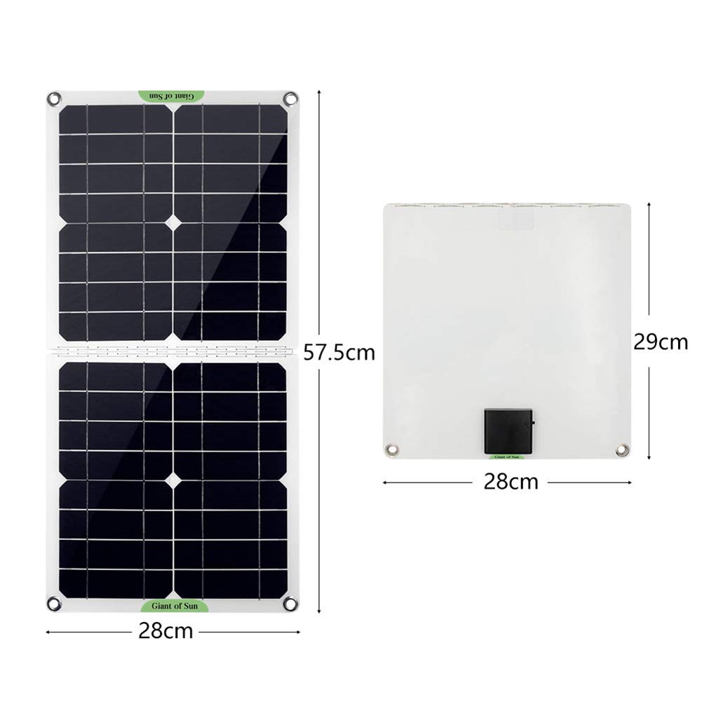 Kit Pannello Solare 100W 12V Piegevole - Con Regolatore LCD 10A E USB - Per Camper, Barca E Giardino