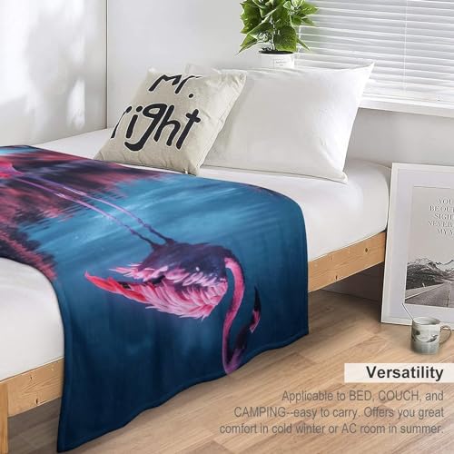 Couverture en flannel haut de gamme impression 3D flamant - 7