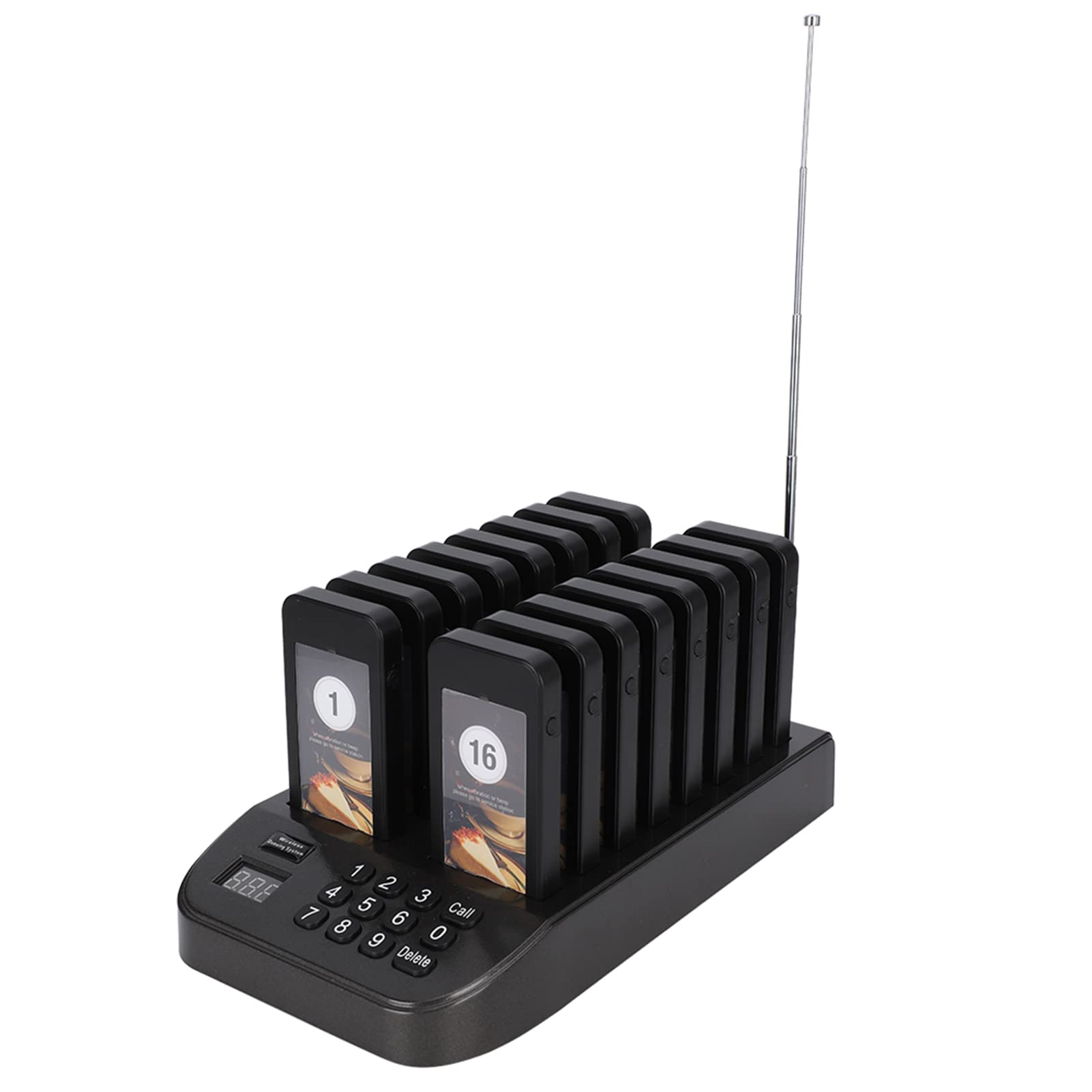 ASHATA Sistema cercapersone per Ristorante, Sistema cercapersone per Ristorante con Sistema di Chiamata Wireless Coda Cicalini Sistema di Chiamata per Cameriera Senza Fili a Lunga(Unione Europea)