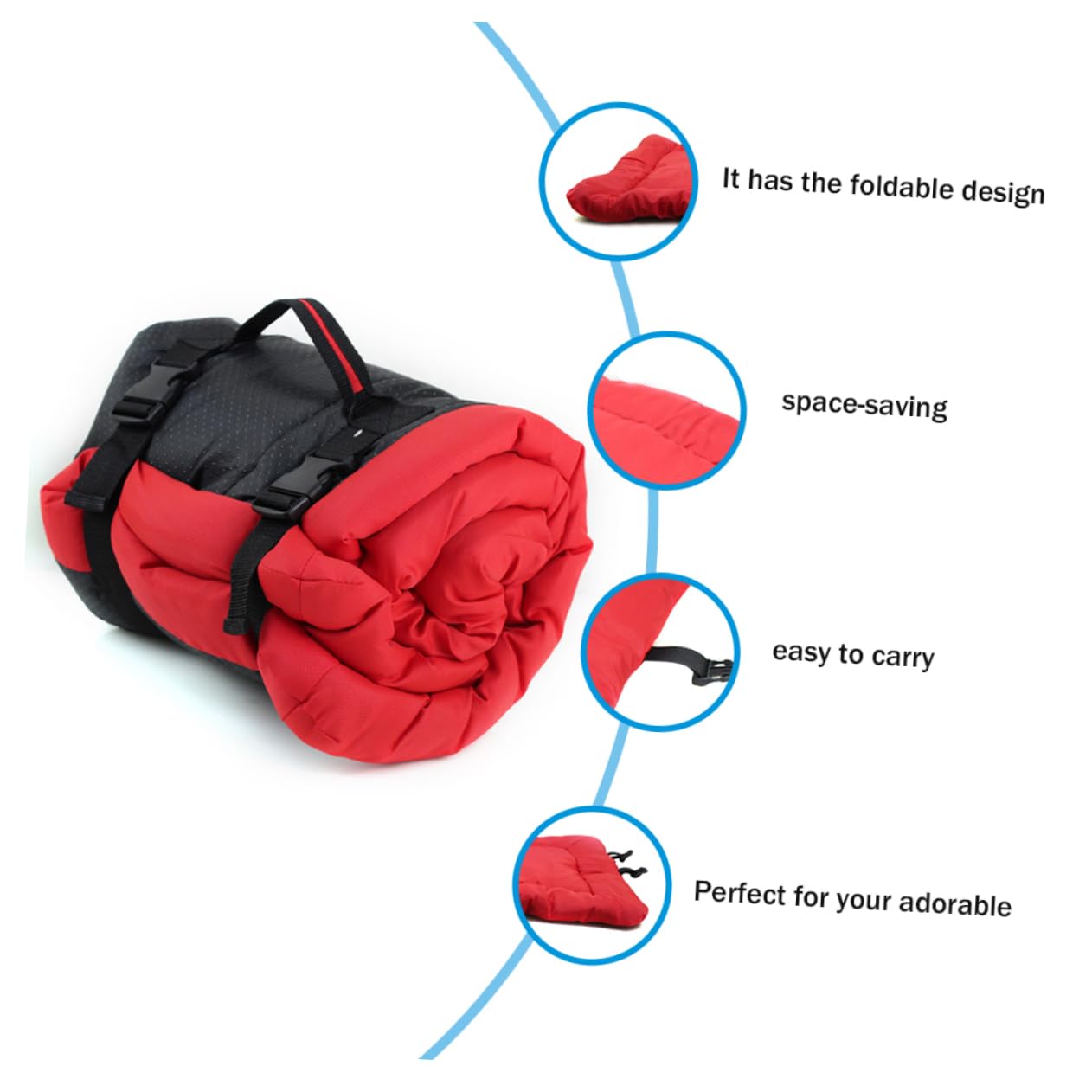 ifundom Portable Pet Mat Foldable Dog Cushion for Outdoor Use Durable Lightweight Comfortable Bed for Dogs Cats and Pets Easy to and Store