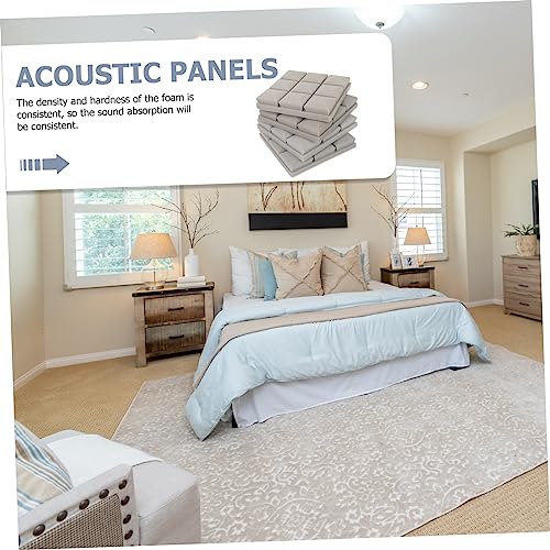 YARNOW 4pcs Paneles Acústicos de Espuma de Alta Densidad para Aislamiento Acústico en Estudios de Grabación, Cines en Casa, Oficinas, Reducción de Ruido y Color Gris miniatura 6