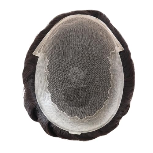 Perruque pour hommes solution calvitie cheveux raides denses 6x8
