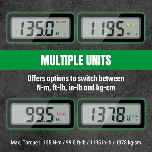 Image of SK 3 /8 inch Drive Digital Torque Wrench, 6.8 to 135 N-M, LED Display, Four Units of Measure & Flash Notification