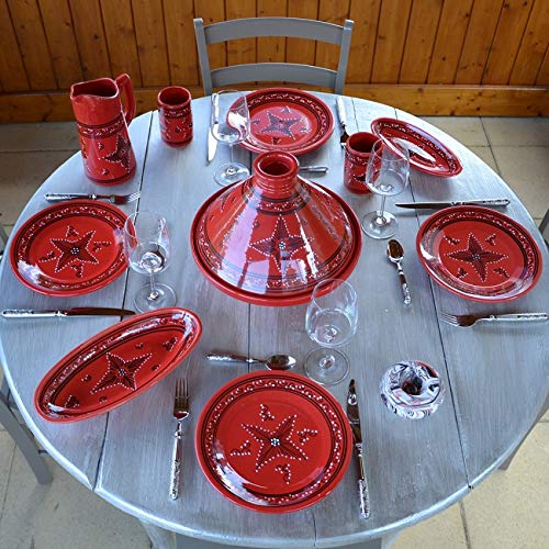 Yodeco Plana Ovalada tatoué Rojo – L 40 cm