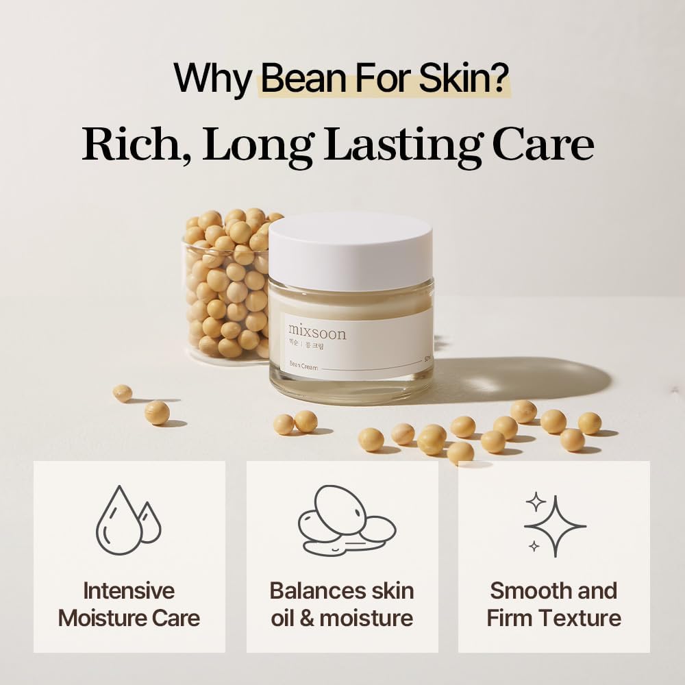 mixsoon Bean Cream, Nourishing Fermented Soy Moisturizer for Smooth Texture & Pore Care - Image 2