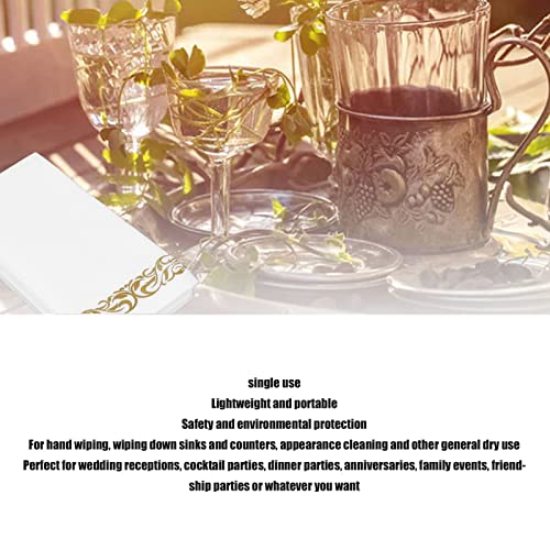 Guardanapos de Mesa Dourados para Festa, 40 Peças, Decoração, Toalhas de Papel, Ornamento de Linho,